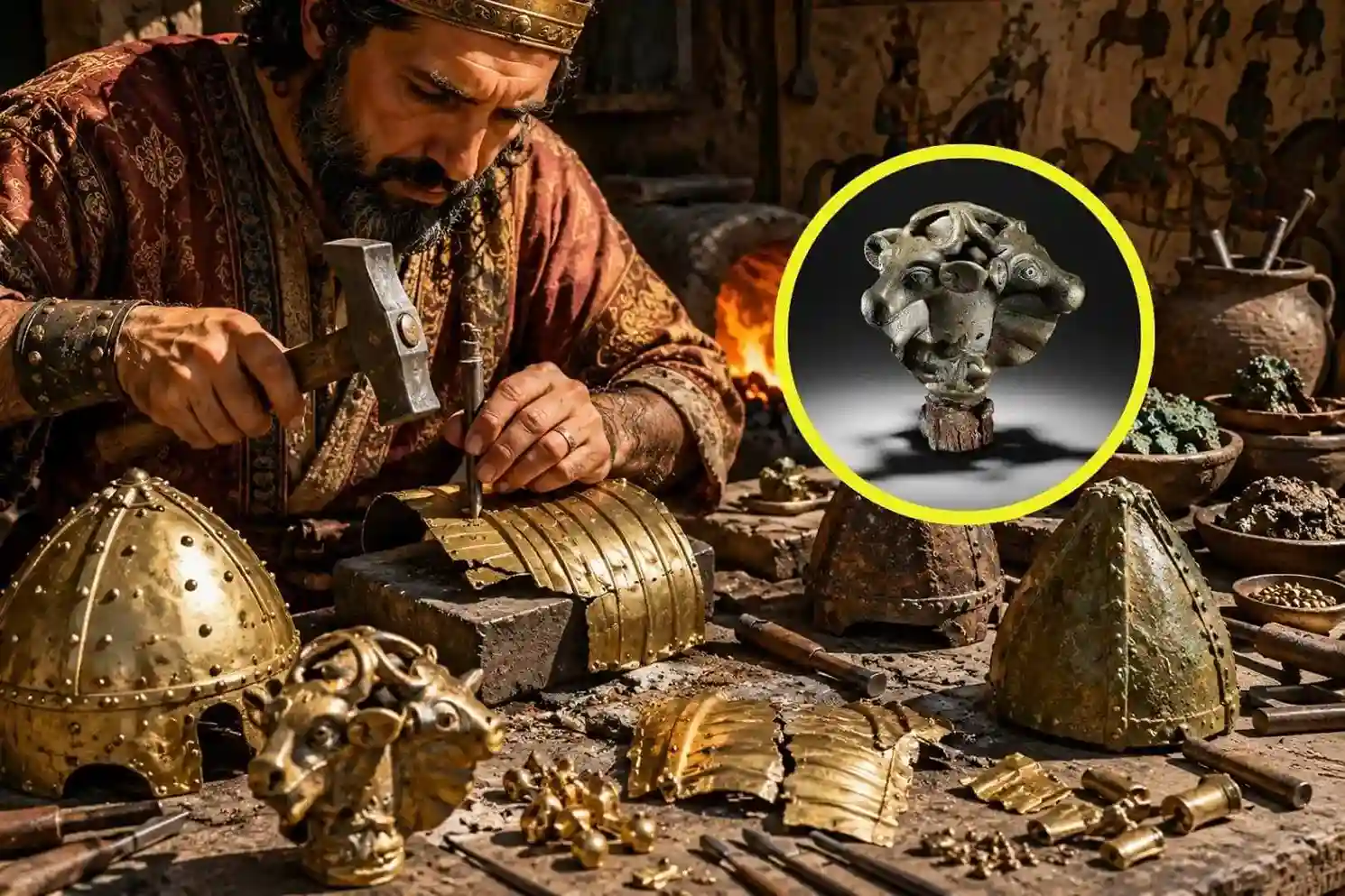 Descubren un casco de bronce de 3.500 años 1