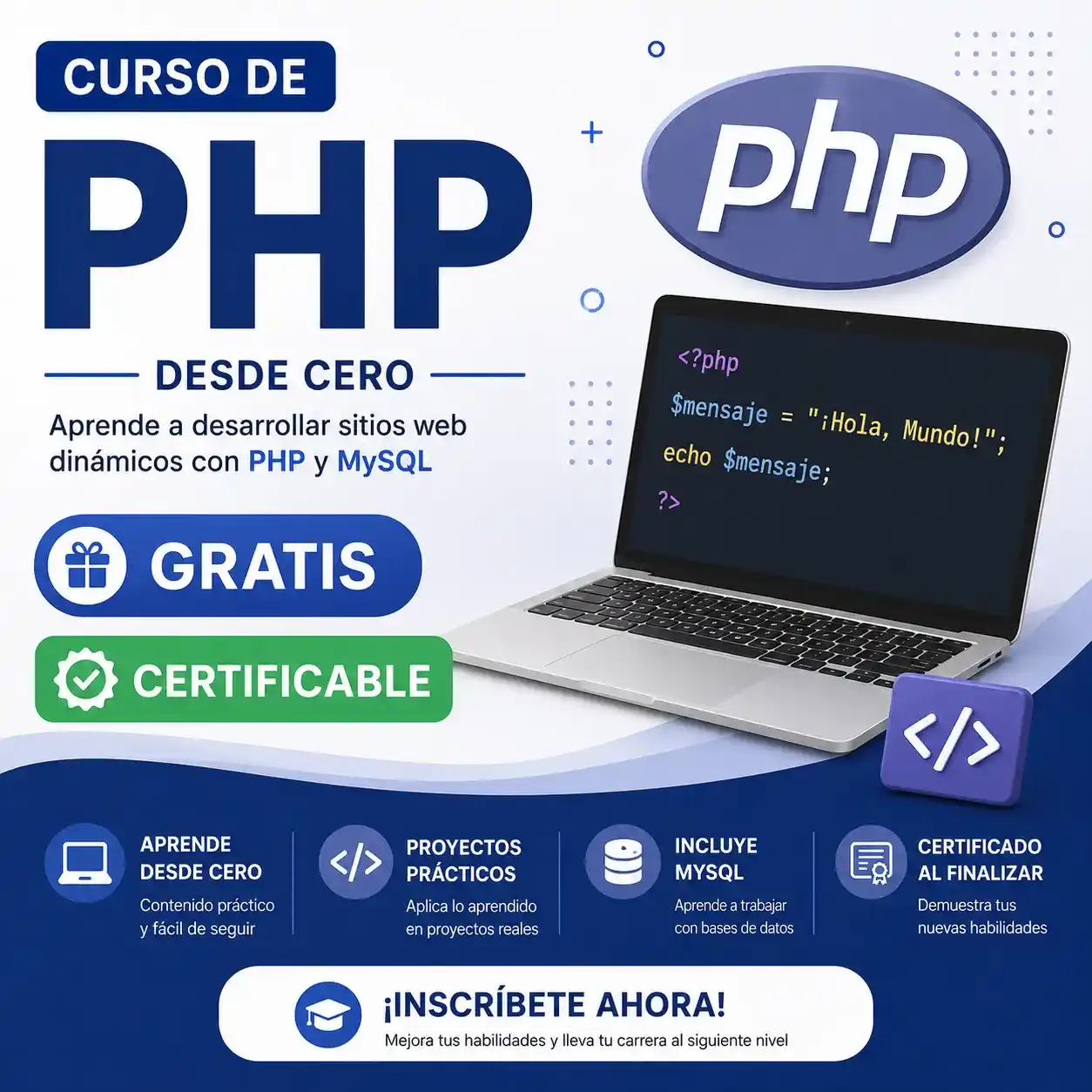 Curso de PHP gratis y certificable