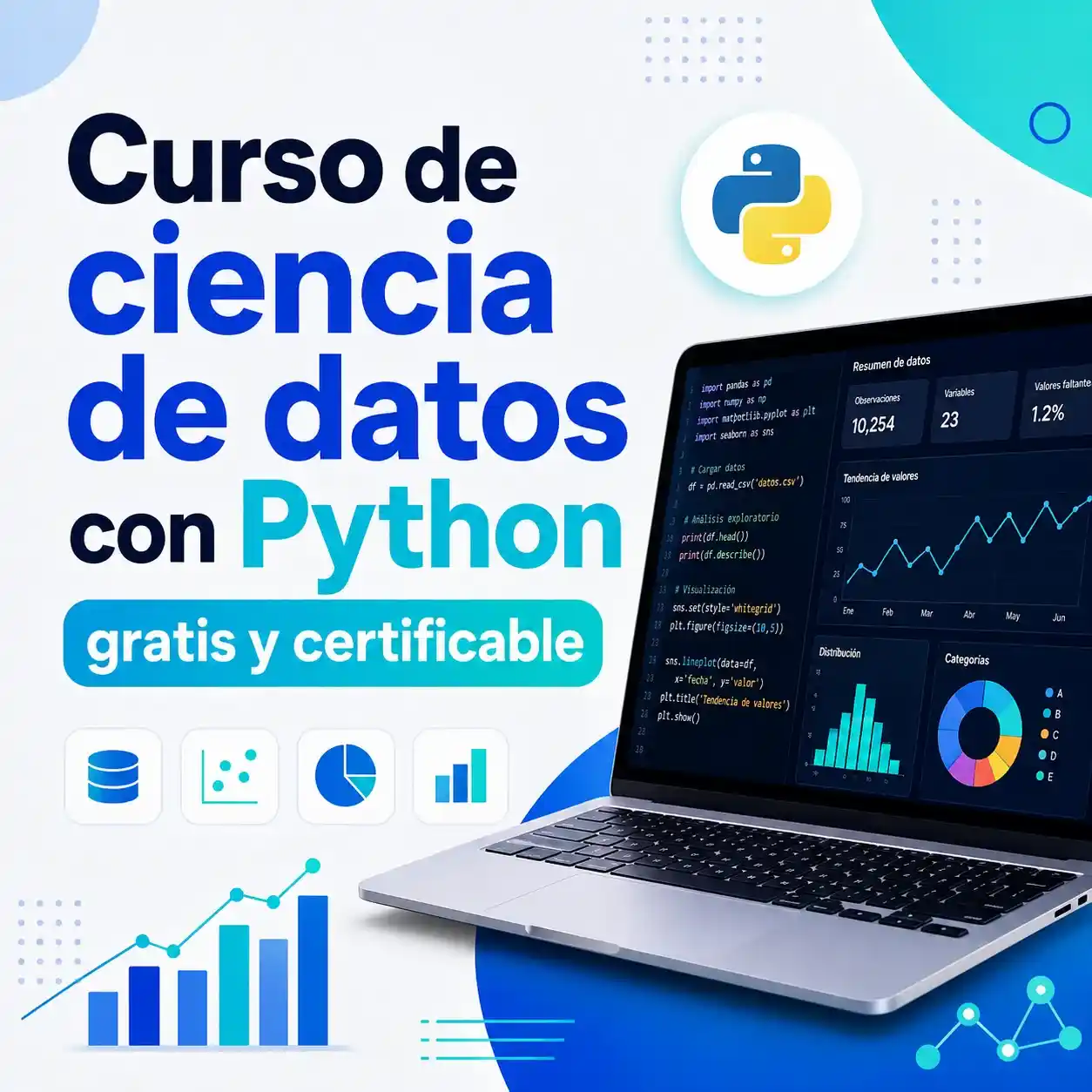 Curso de ciencia de datos con Python gratis y certificable