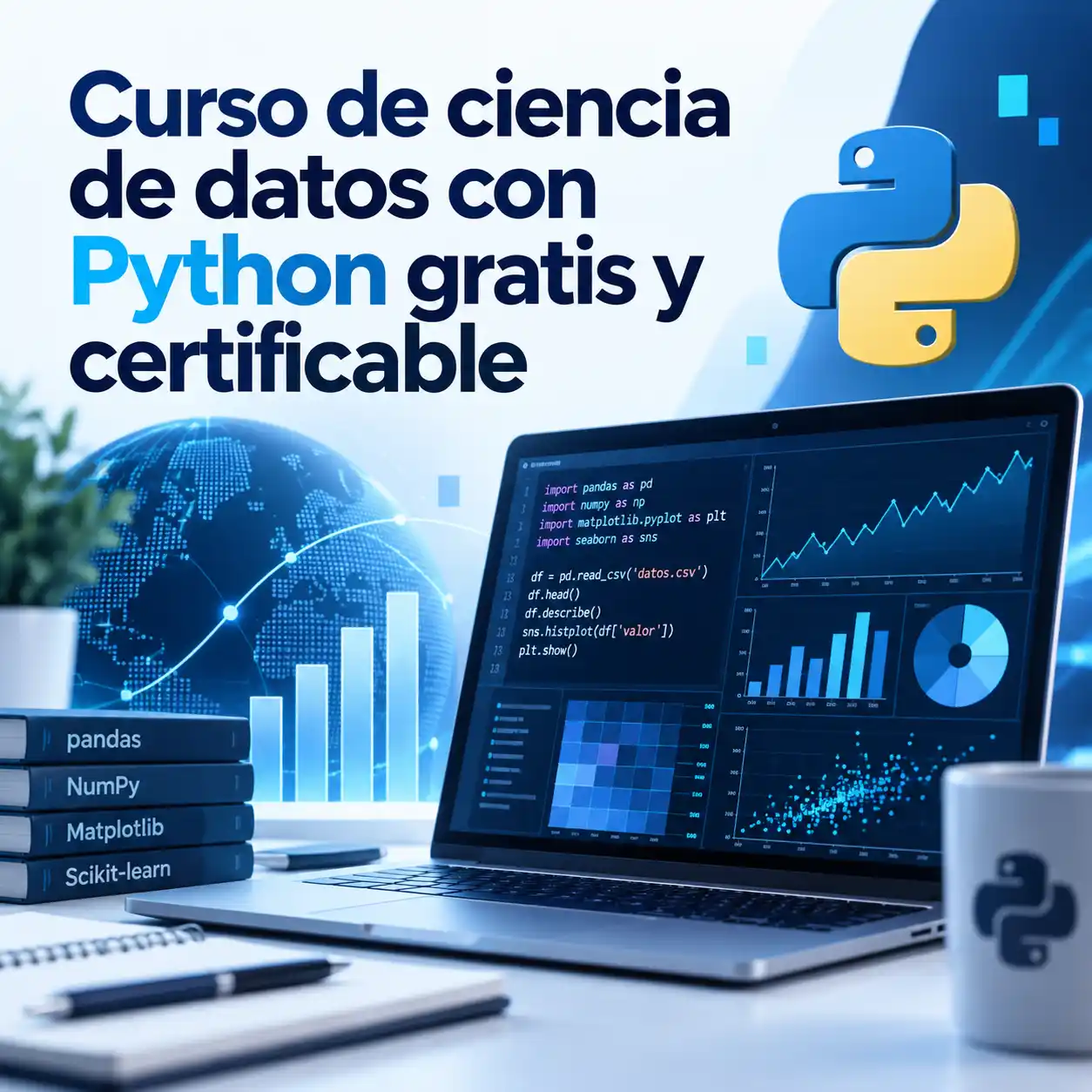 Curso de ciencia de datos con Python gratis y certificable