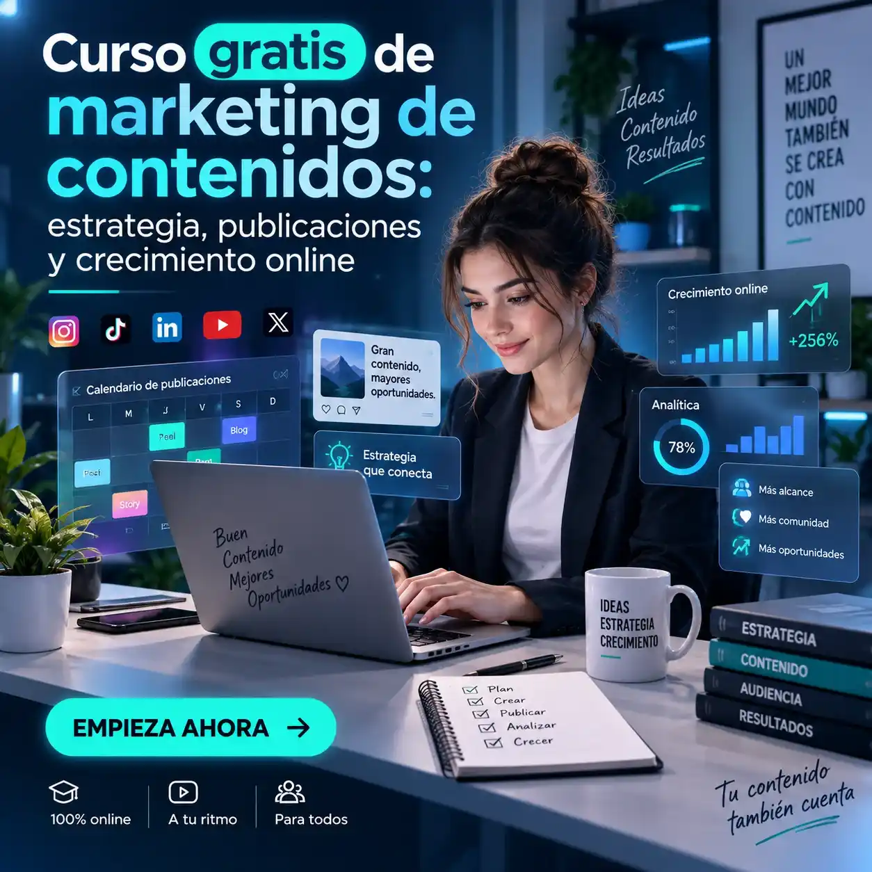 Curso gratis de marketing de contenidos estrategia publicaciones y crecimiento online