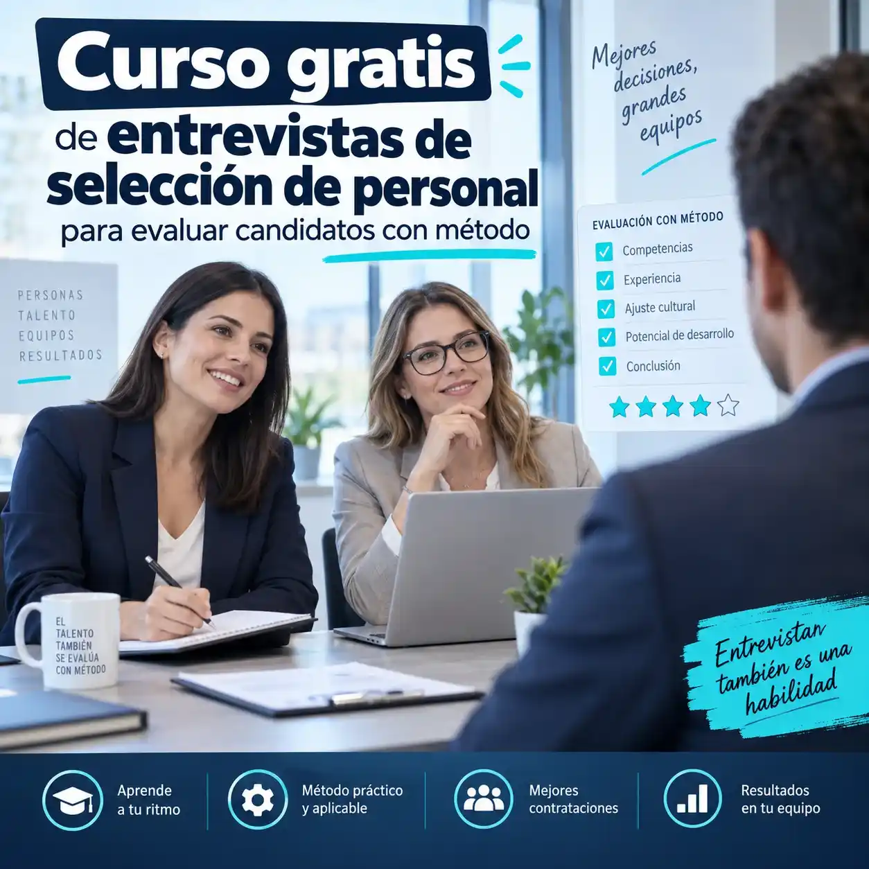 Curso gratis de entrevistas de selección de personal para evaluar candidatos con método