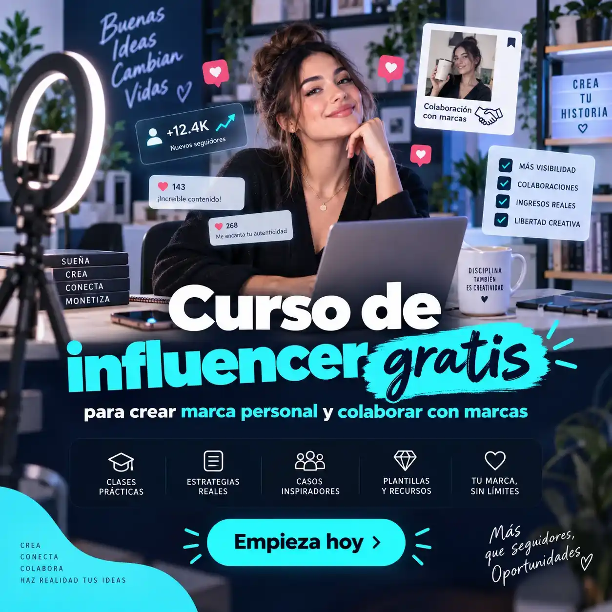 Curso de influencer gratis para crear marca personal y colaborar con marcas