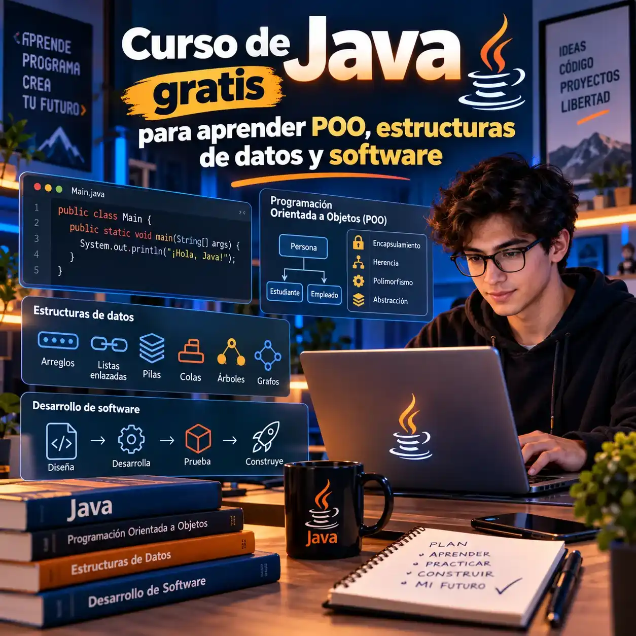 Curso de Java gratis para aprender POO estructuras de datos y software