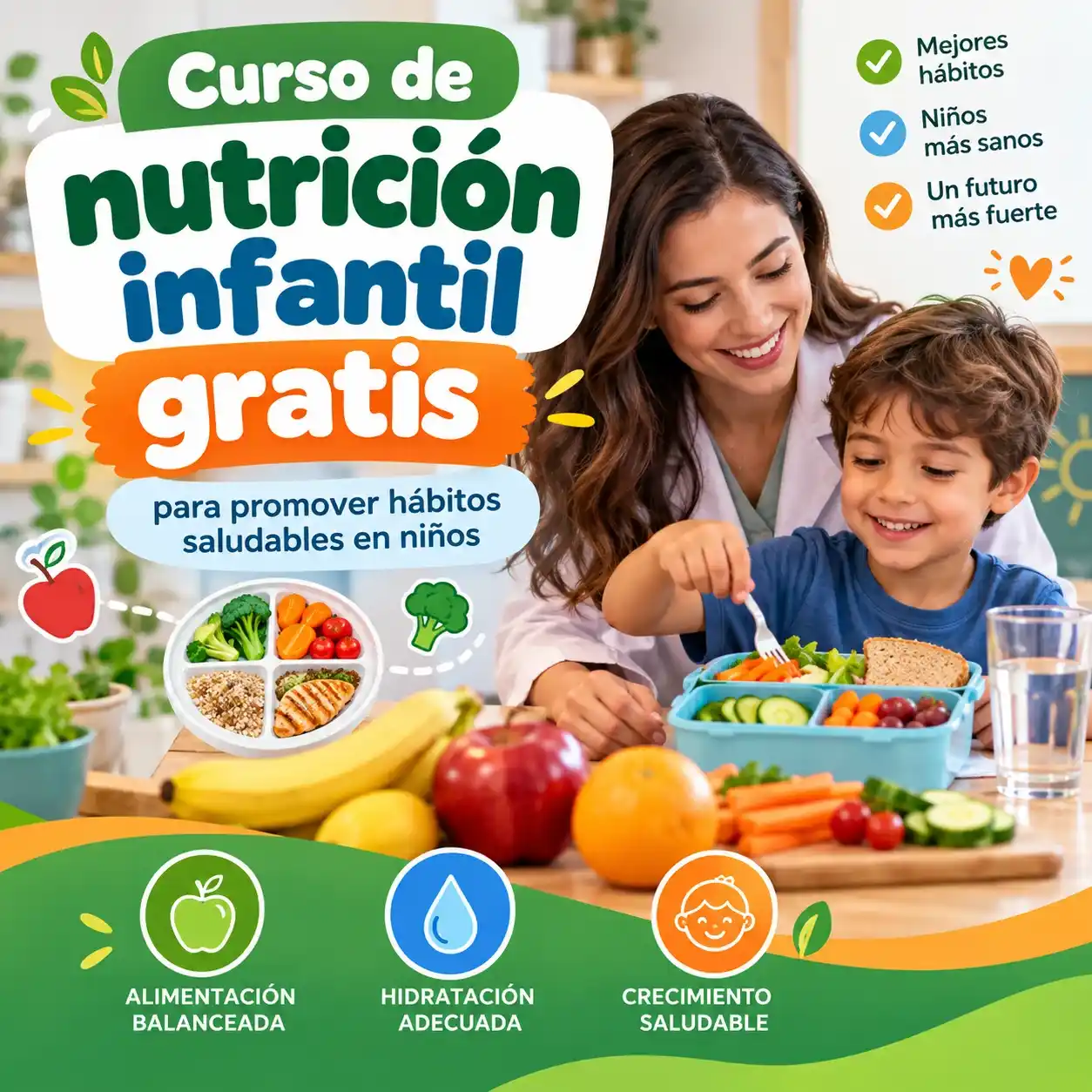 Curso de nutrición infantil gratis para promover hábitos saludables en niños