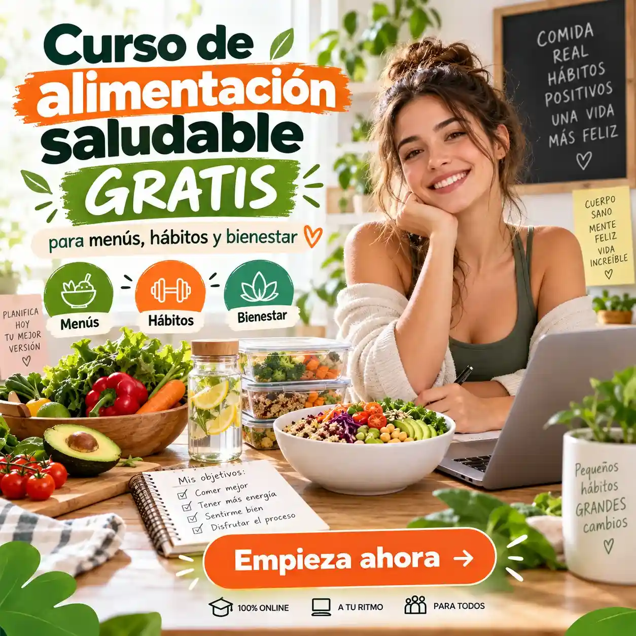 Curso de alimentación saludable gratis para menús hábitos y bienestar