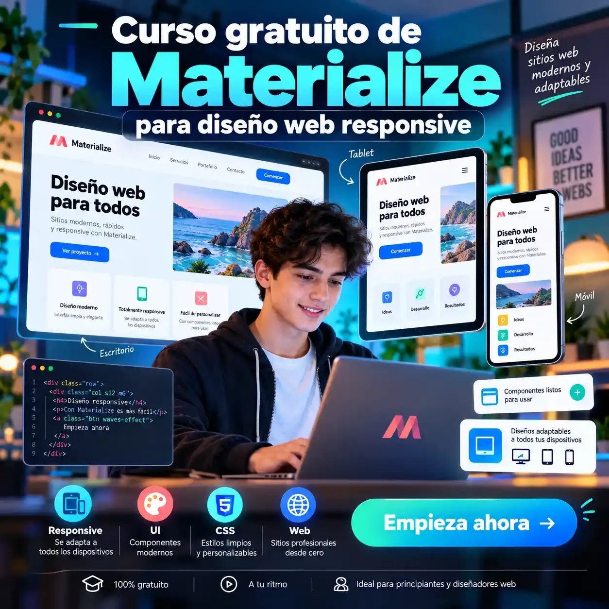 Curso gratuito de Materialize para diseño web responsive