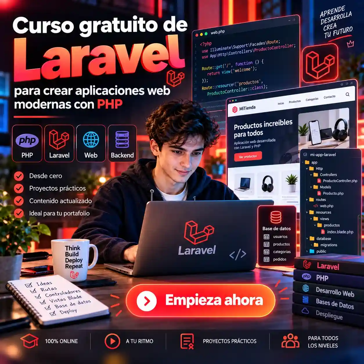 Curso gratuito de Laravel para crear aplicaciones web modernas con PHP